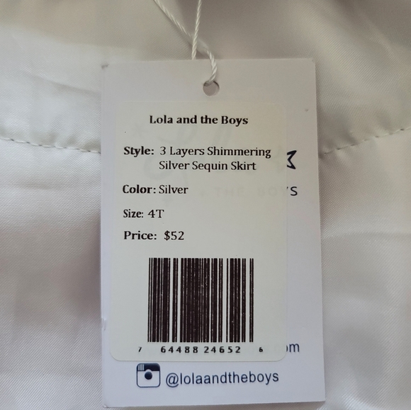 Lola and the boys 3 layer shimmering silver sequin skirt. Size 4T. New with tags - Picture 8 of 10